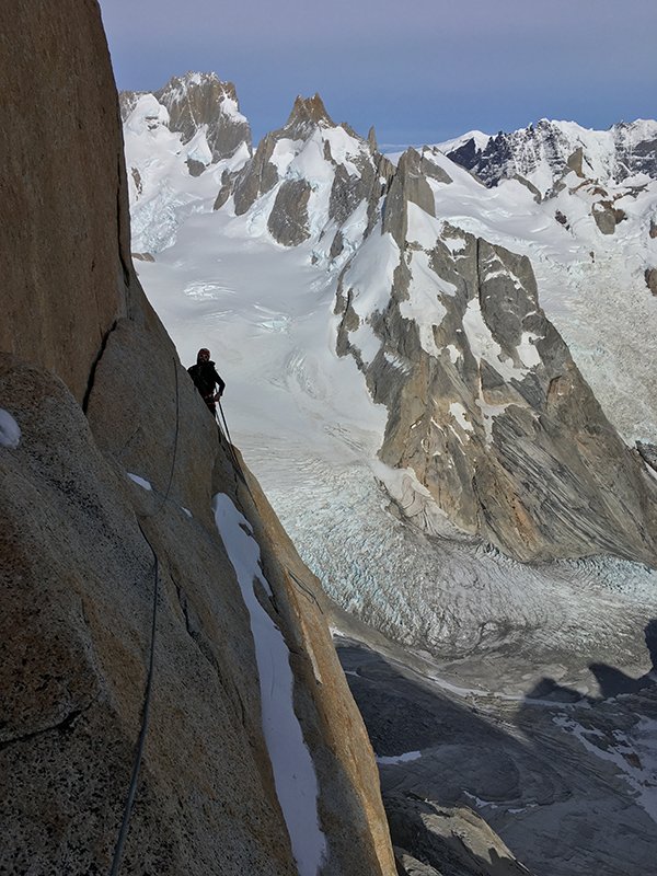 Anton Krupicka on the Comesena-Fonrouge route in Patagonia