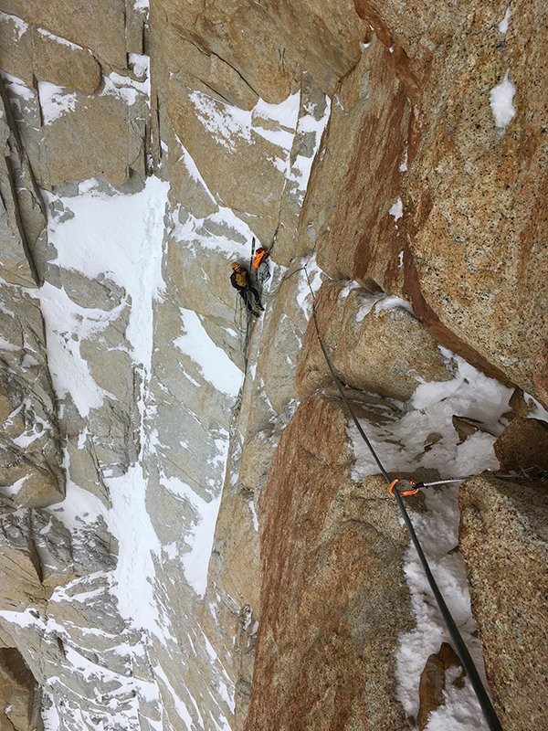 Anton Krupicka climbs The Directa route on Supercanaleta in Patagonia