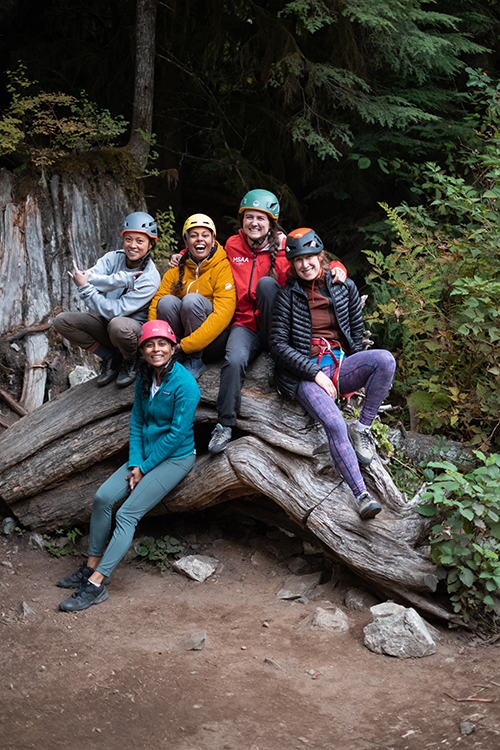 Group photo of Bronwyn and lady climbers