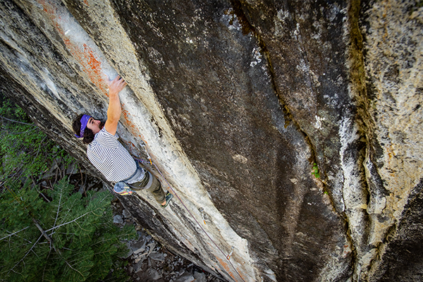 Keenan on the crux move.
