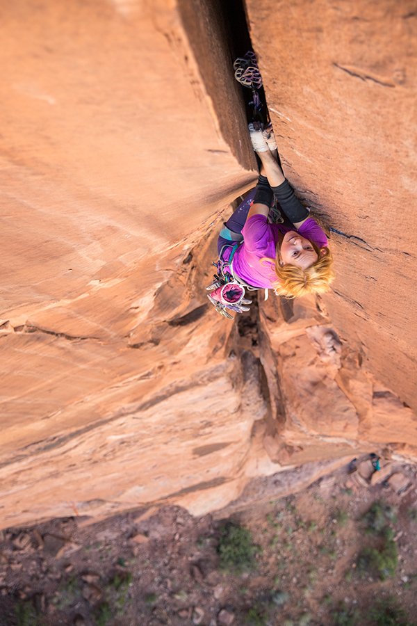 Pamela Shanti Pack explains the benefits of wearing extra protection for offwidth climbing and offers other tips for wide crack climbing