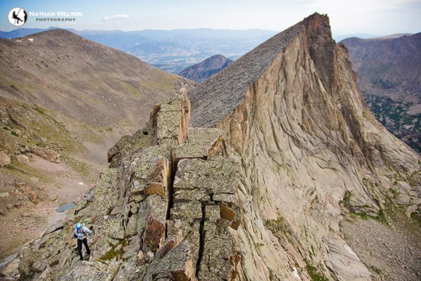 Rannveig Aamodt on McHenry's Peak during the Shelf Lake Traverse in Colorado