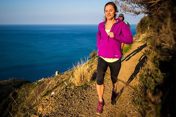 Clare Gallagher running in the Lycan in Italy's Cinque Terre region