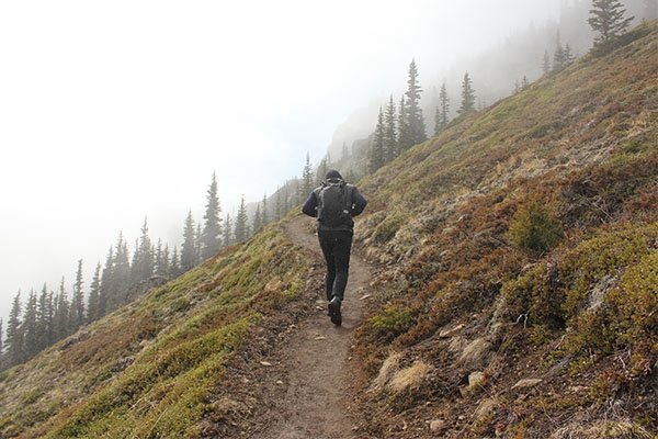 Clear days are rare in the Pacific Northwest but hikers make the best of local conditions