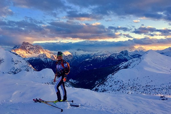 Martina Valmossoi poses on skis
